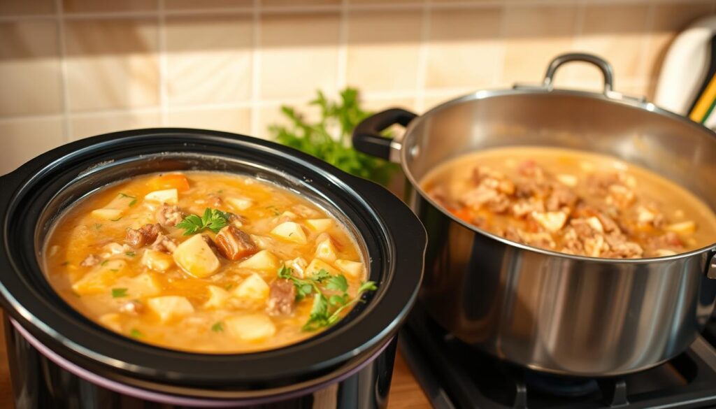 Crockpot Potato and Hamburger Soup Cooking Methods